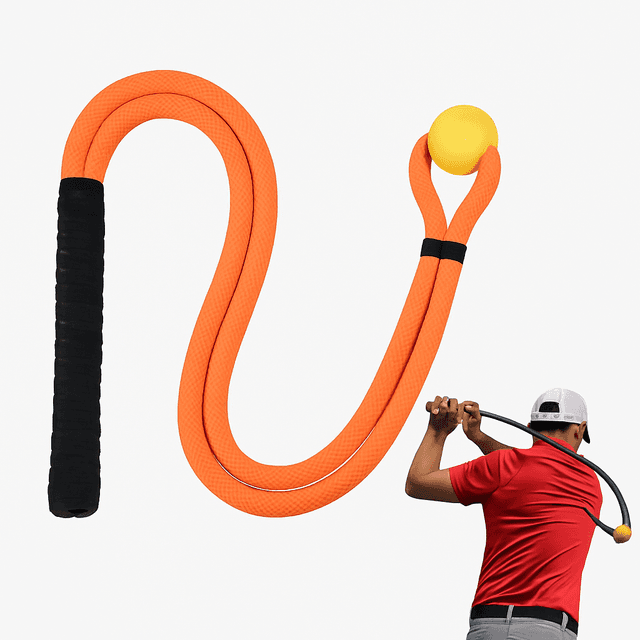 ゴルフ練習器具 柔軟ロープ式スイング軌道矯正トレーニング器具