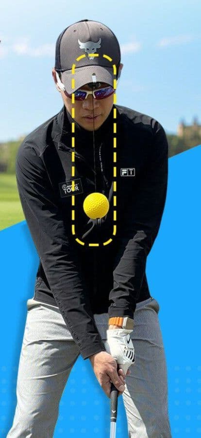 ゴルフ練習器具 伸縮式ボール スイング軌道矯正トレーナー