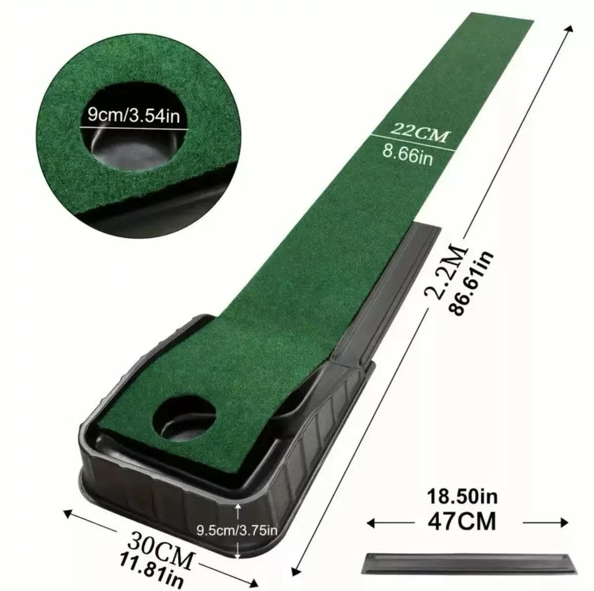 ゴルフ練習器具 自動返球機能付き室内用パター練習マットセット